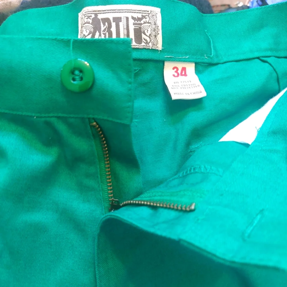 BTL Vintage Y2K Bright Green Cargo Shorts Size Mens 34